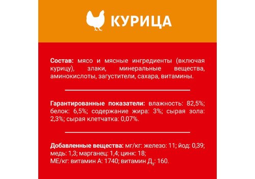 Дарлинг / Влажный корм Паучи для взрослых собак Курица в подливе (цена за упаковку)