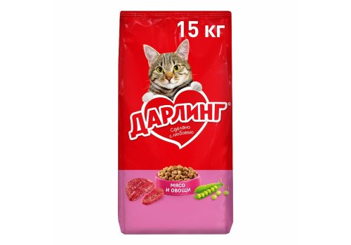 Дарлинг / Сухой корм для взрослых кошек Мясо и Овощи