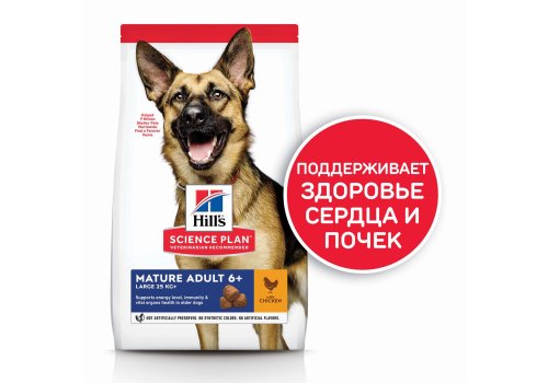 Hills Science Plan Mature Adult 6+ Large Chicken / Сухой корм Хиллс для собак Крупных пород старше 6 лет Курица