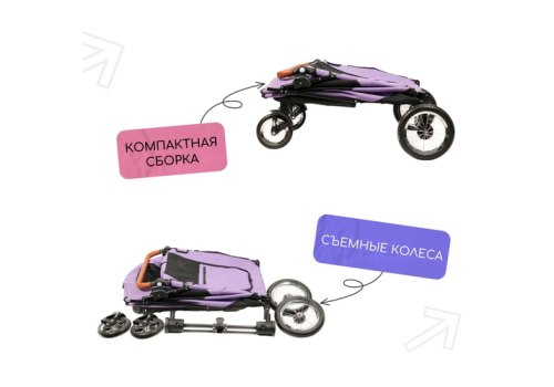 Mr.Kranch / Коляска Мистер Кранч выставочная прогулочная для собак и кошек фиолетовая