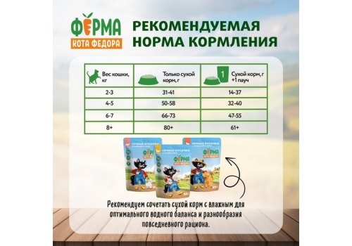 Ферма кота Фёдора Сухой корм для взрослых стерилизованных кошек с Уткой