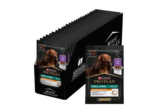 PRO PLAN EVERYDAY NUTRITION ADULT SMALL&MINI / Влажный корм Паучи ПРО ПЛАН для взрослых собак Мелких и Карликовых пород с Уткой в соусе (цена за упаковку)