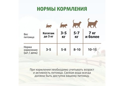 Ферма кота Федора Лакомство для кошек и котят хрустящие подушечки из курицы