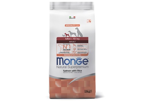 Monge Dog Monoprotein Speciality Mini Salmon & Rice / Сухой корм Монж для взрослых собак Мелких пород Лосось с рисом