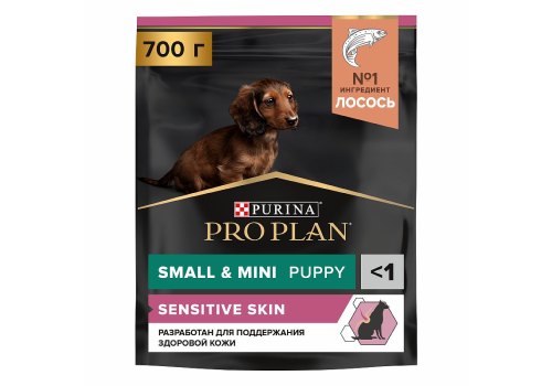 PRO PLAN SENSITIVE SKIN / Сухой корм ПРО ПЛАН для щенков мелких и карликовых пород с Чувствительной кожей с Лососем