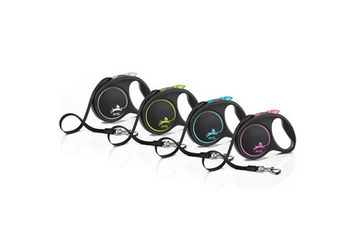 flexi Black Design M tape 5 m, for dogs up to 25 kg / Рулетка флекси для собак весом до 25 кг, лента 5 м