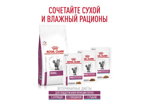 Royal Canin Renal RF23/ Ветеринарный сухой корм Роял Канин Ренал для кошек Заболевание почек (хроническая почечная недостаточность)