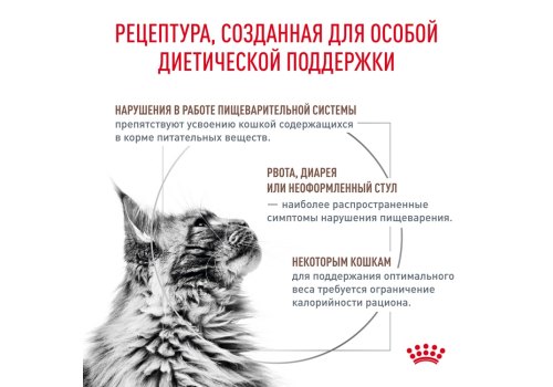 Royal Canin Gastrointestinal Moderate Calorie GIM35 / Ветеринарный сухой корм Роял Канин Гастро Интестинал Модерэйт Калори для кошек Нарушения пищеварения Низкокалорийный