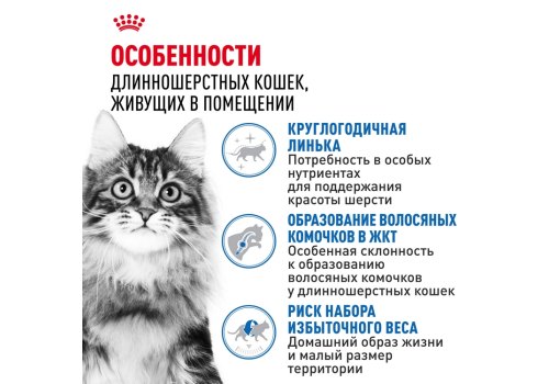 Royal Canin Indoor Long Hair / Сухой корм Роял Канин Индор Лонг Хэйр для Длинношерстных кошек Живущих в помещении