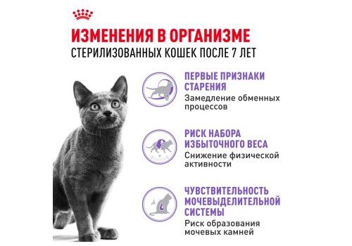 Royal Canin Sterilised 7+ / Сухой корм Роял Канин Стерилайзд для Пожилых кастрированных котов и Стерилизованных кошек в возрасте от 7 до 12 лет