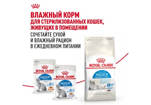 Royal Canin Indoor Appetite Control / Сухой корм Роял Канин Индор Аппетит Контрол для кошек Живущих в помещении и склонных к перееданию