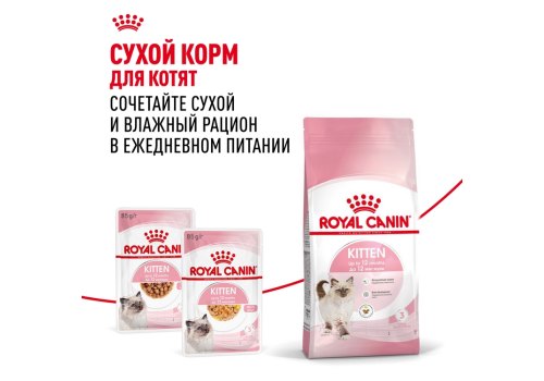 Royal Canin Kitten Instinctive / Влажный корм (Консервы-Паучи) Роял Канин Киттен Инстинктив для Котят в возрасте от 4 до 12 месяцев в Соусе (цена за упаковку)