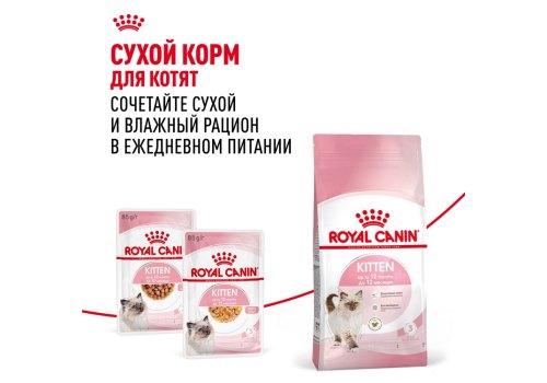 Royal Canin Kitten Instinctive Jelly / Влажный корм (Консервы-Паучи) Роял Канин Киттен Инстинктив для Котят в возрасте от 4 до 12 месяцев в Желе (цена за упаковку)