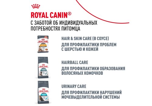Royal Canin Hair & Skin Care Jelly / Влажный корм (Консервы-Паучи) Роял Канин Хэйр & Скин Кэа для кошек Здоровая кожа и шерсть в Желе (цена за упаковку)