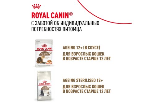 Royal Canin Ageing 12+ Jelly / Влажный корм (Консервы-Паучи) Роял Канин Эйжинг для Пожилых кошек старше 12 лет в Желе (цена за упаковку)