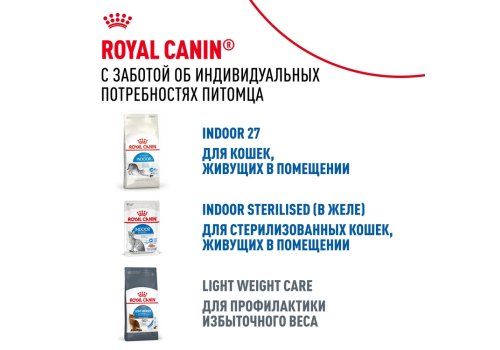 Royal Canin Indoor / Влажный корм (Консервы-Паучи) Роял Канин Индор для Стерилизованных кошек Живущих в помещении в Соусе (цена за упаковку)