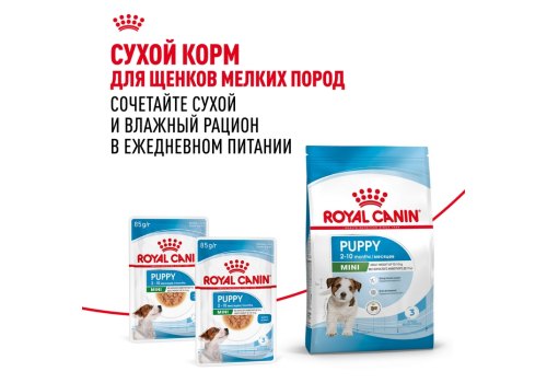 Royal Canin Mini Puppy / Влажный корм (Паучи) Роял Канин Мини Паппи для Щенков Мелких пород в возрасте от 2 до 10 месяцев (цена за упаковку)