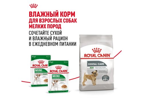 Royal Canin Mini Dental Care / Сухой корм Роял Канин Мини Дентал Кэа для собак Мелких пород весом до 10 кг Уменьшает образование зубного камня