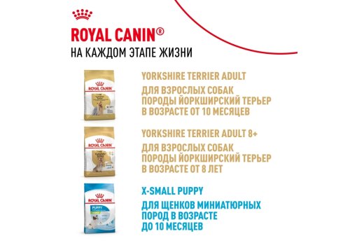 Royal Canin Breed dog Yorkshire Terrier Puppy / Сухой корм Роял Канин для Щенков породы Йоркширский Терьер в возрасте от 2 до 10 месяцев