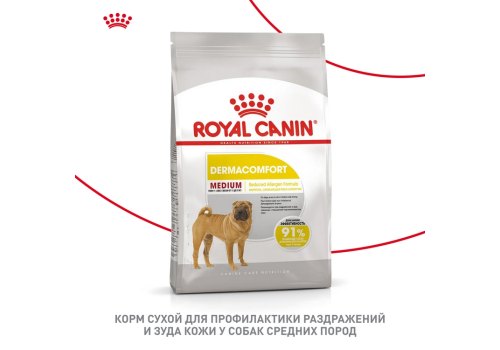 Royal Canin Medium Dermacomfort / Сухой корм Роял Канин Медиум Дермакомфорт для собак Средних пород с Кожным раздражением и зудом