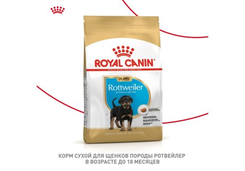 Royal Canin Breed dog Rottweiler Puppy / Сухой корм Роял Канин для Щенков породы Ротвейлер в возрасте до 18 месяцев