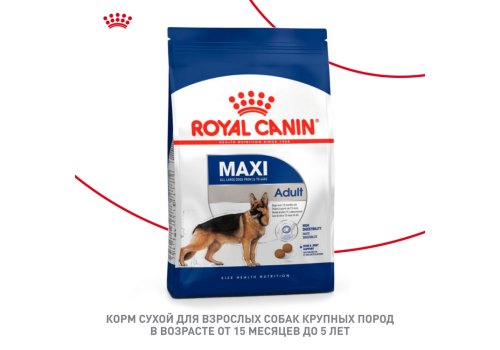 Royal Canin Maxi Adult / Сухой корм Роял Канин Макси Эдалт для Взрослых собак Крупных пород в возрасте от 15 месяцев до 5 лет