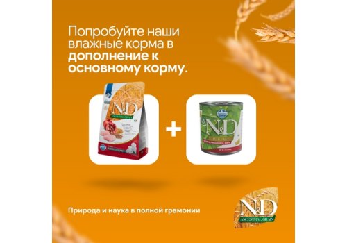 Farmina N&D Ancestral Grain Puppy Mini Chicken Spelt Oats Pomegranate / Сухой Низкозерновой корм Фармина для Щенков Мелких и Карликовых пород Курица с Гранатом