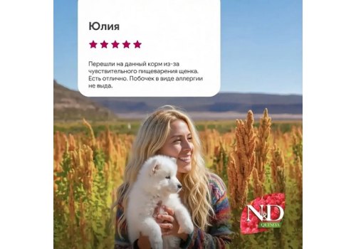 Farmina N&D Quinoa Line Skin & Coat Herring Grain free / Сухой Беззерновой корм Фармина для взрослых собак Здоровье Кожи и Шерсти Сельдь с Киноа