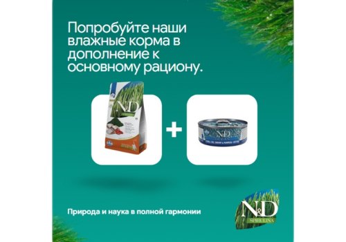 Farmina Kitten N&D Spirulina Herring & Wolfberry / Сухой корм Фармина для Котят Сельдь и ягоды годжи