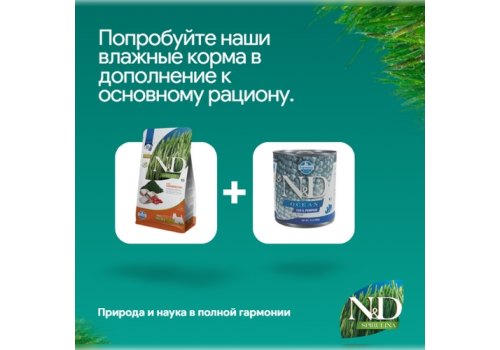 Farmina N&D GF Spirulina Herring & Wolfberry Adult Mini / Сухой корм Фармина для взрослых собак Мелких пород Сельдь и ягоды годжи