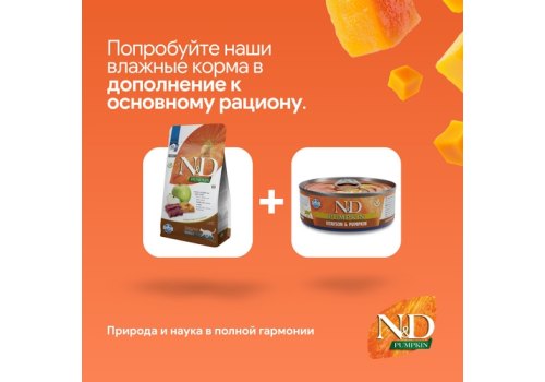 Farmina N&D Pumpkin Line Adult Pumpkin Venison Grain free / Сухой Беззерновой корм Фармина для взрослых кошек Оленина с Тыквой
