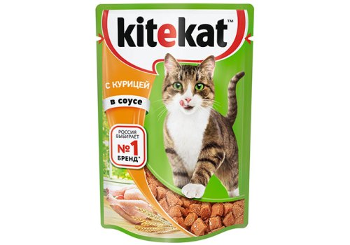 Kitekat / Паучи Китикет для кошек Курица в соусе (цена за упаковку)