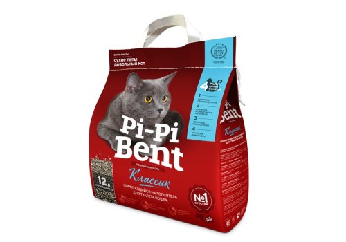 Pi-Pi-Bent Classic / Наполнитель для кошачьего туалета ПиПиБент Классик Комкующийся
