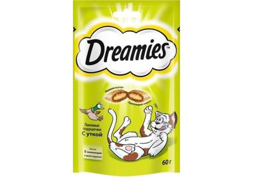 Dreamies / Лакомство Дримис для кошек Подушечки с Уткой