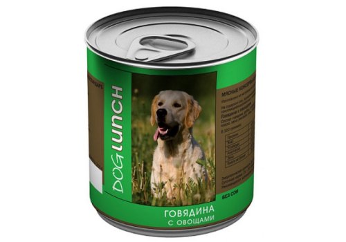 Dog Lunch / Консервы ДогЛанч для взрослых собак Говядина с Овощами (цена за упаковку)