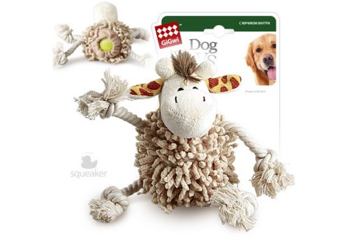 GiGwi Dog Toys / Игрушка Гигви для собак Жираф с теннисным мячом с пищалкой