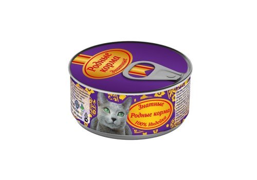 Родные Корма / Консервы Знатные для кошек 100 % Индейка (цена за упаковку)