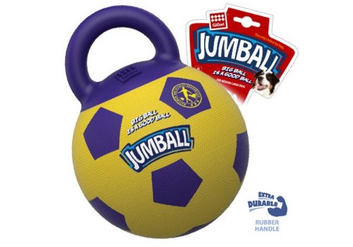 GiGwi Dog Jumball / Игрушка Гигви для собак Мяч с захватом Резиновый Желто-фиолетовый