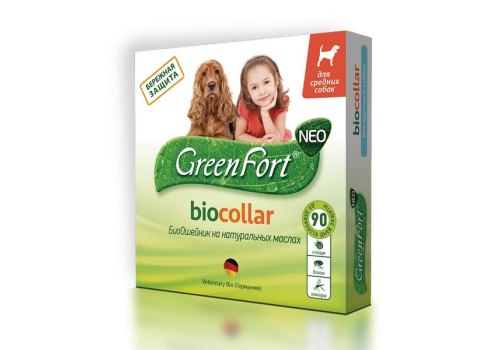 Green Fort Neo Biocollar / БиоОшейник Грин Форт Нео от Эктопаразитов для Средних собак