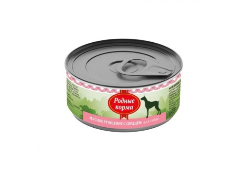 Родные Корма / Консервы Мясное угощение для собак с Сердцем (цена за упаковку)