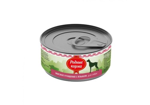 Родные Корма / Консервы Мясное угощение для собак с Языком (цена за упаковку)