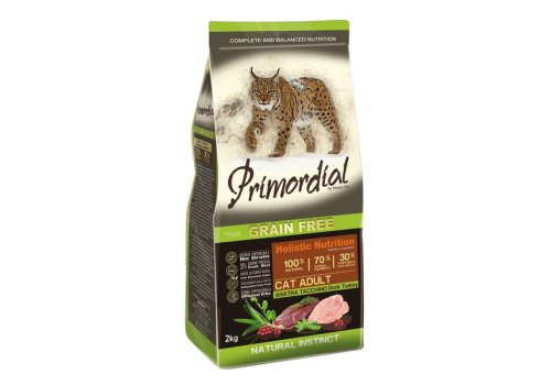 Primordial Adult Grain Free Holistic / Сухой корм Примордиал Беззерновой для кошек Утка Индейка
