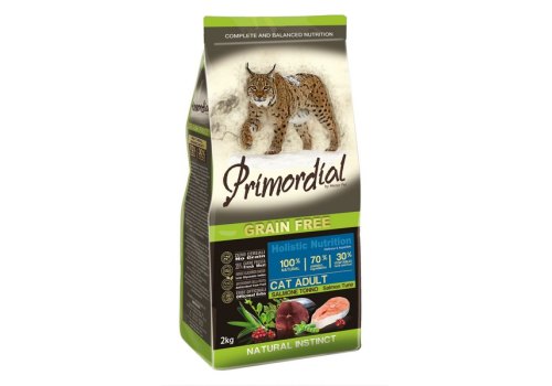 Primordial Adult Grain Free Holistic / Сухой корм Примордиал Беззерновой для кошек Лосось Тунец