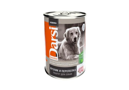 Darsi Sensitive / Паштет Дарси для собак с Чувствительным пищеварением Кролик и Перепелка (цена за упаковку)
