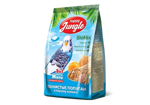 Happy Jungle 3in1 Special Menu / Корм Хеппи Джангл для Волнистых попугаев при Линьке