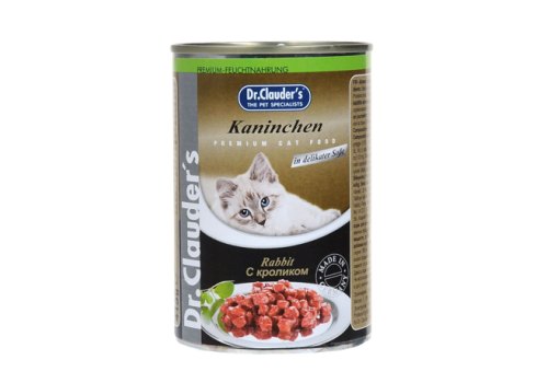 Dr.Clauder's / Консервы Доктор Клаудерс для кошек Кусочки в соусе с Кроликом (цена за упаковку)