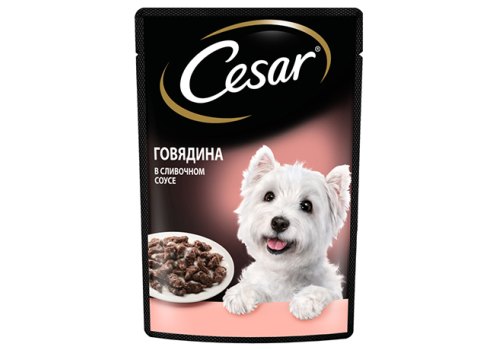 Cesar / Паучи Цезарь для собак Говядина в сливочном соусе (цена за упаковку)