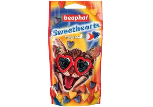 Beaphar Sweet Hearts / Лакомство Беафар для Котят и Кошек Разноцветные сердечки Витамины и Минералы