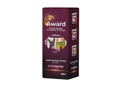 Award Adult / Влажный корм Авард Паштеты для взрослых собак Новогодний набор (цена за упаковку)