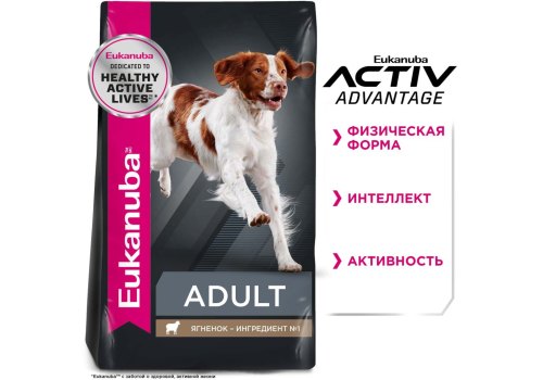 Eukanuba Adult Lamb / Сухой корм Эукануба для взрослых собак Мелких и Средних пород с Ягненком и рисом